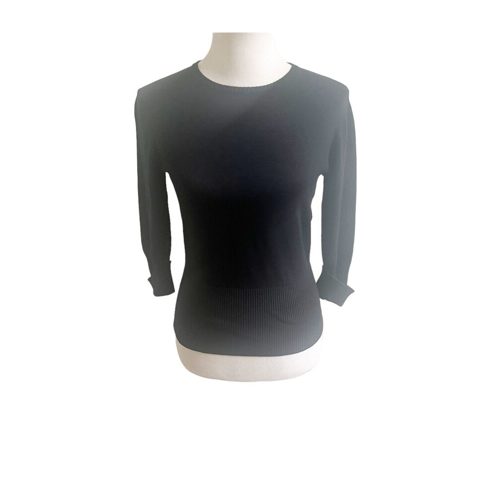 Monterey Bay Clothing Company. Black Silk Blend Long Sleeve Sweater Size Small